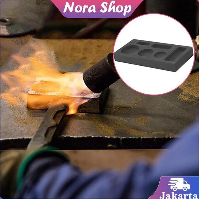 HASQUINE Cetakan Grafit Graphite Ingot Mould 6 Lubang Cetakan Ingot Grafit High Purity Alat Melting 
