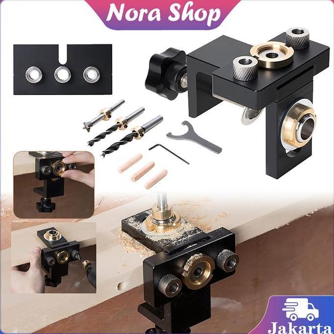 HASQUINE Hinge Hole Drill 3-In-1 Hole Jig Drill Jig Bor Hole Saw  Jig Lubang Bor Engsel Sendok Alat 