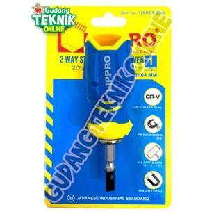 Obeng CEBOL Plus Minus 2way 126HCS-23W LIPPRO 6x24mm / Obeng PENDEK Bolak Balik Kembang Min + - PH2 