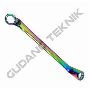 Kunci Ring TITANIUM 8x9mm 10x12mm 12x14mm 14x17mm GRIP ON / Kunci Ring Bengkok Spanner Pelangi GRIP 