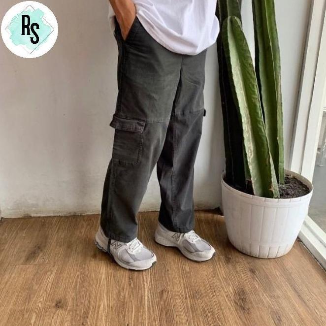 Celana Panjang Cargo Celana Panjang Cargo Loose Navy Fit Old