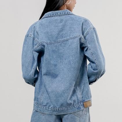GARANSI THIS IS APRIL LAVERNA JACKET OUTER JEANS WANITA POCKET BLUE ACID DENIM