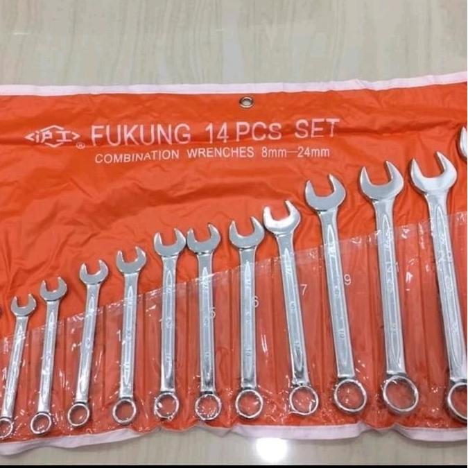 HARGA DISC - kunci ringpas set fukung 14pcs 8-24 ring pas wrenches kunci kombinasi