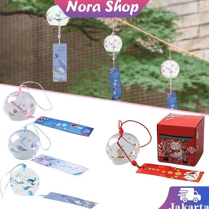HASQUINE Lonceng Angin Kaca Wind Bells Hiasan Untuk Hadiah Lonceng Angin Kaca Gantung Angin