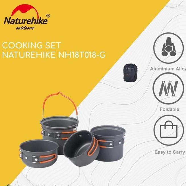 Cooking Set / Nesting Panci Wajan Camping Naturehike Nh18T018-G