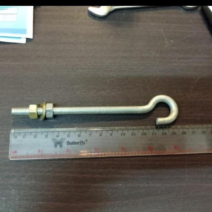 GANTUNGAN HOOK BOLT GALVANIS 8mm150MM - djt murah
