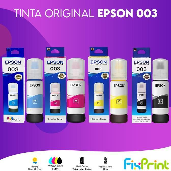 Epson 003 Black C13T00V199 Tinta Cartridge Printer L1110 L3110 L3150