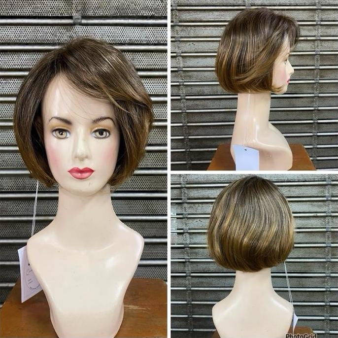 Wig rambut palsu wanita model bob sasak natural EMMA