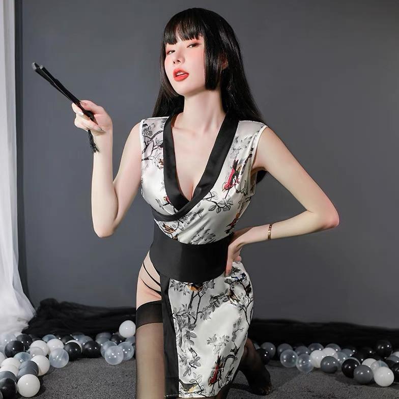 official sexy lingerie baju tidur sexy kimono model japan jepang satin premium 1447 sv-50