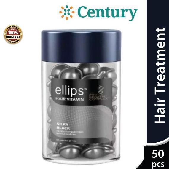 Ellips Hair Vitamin Silky Black 50's - Vitamin Rambut untuk Rambut Rontok