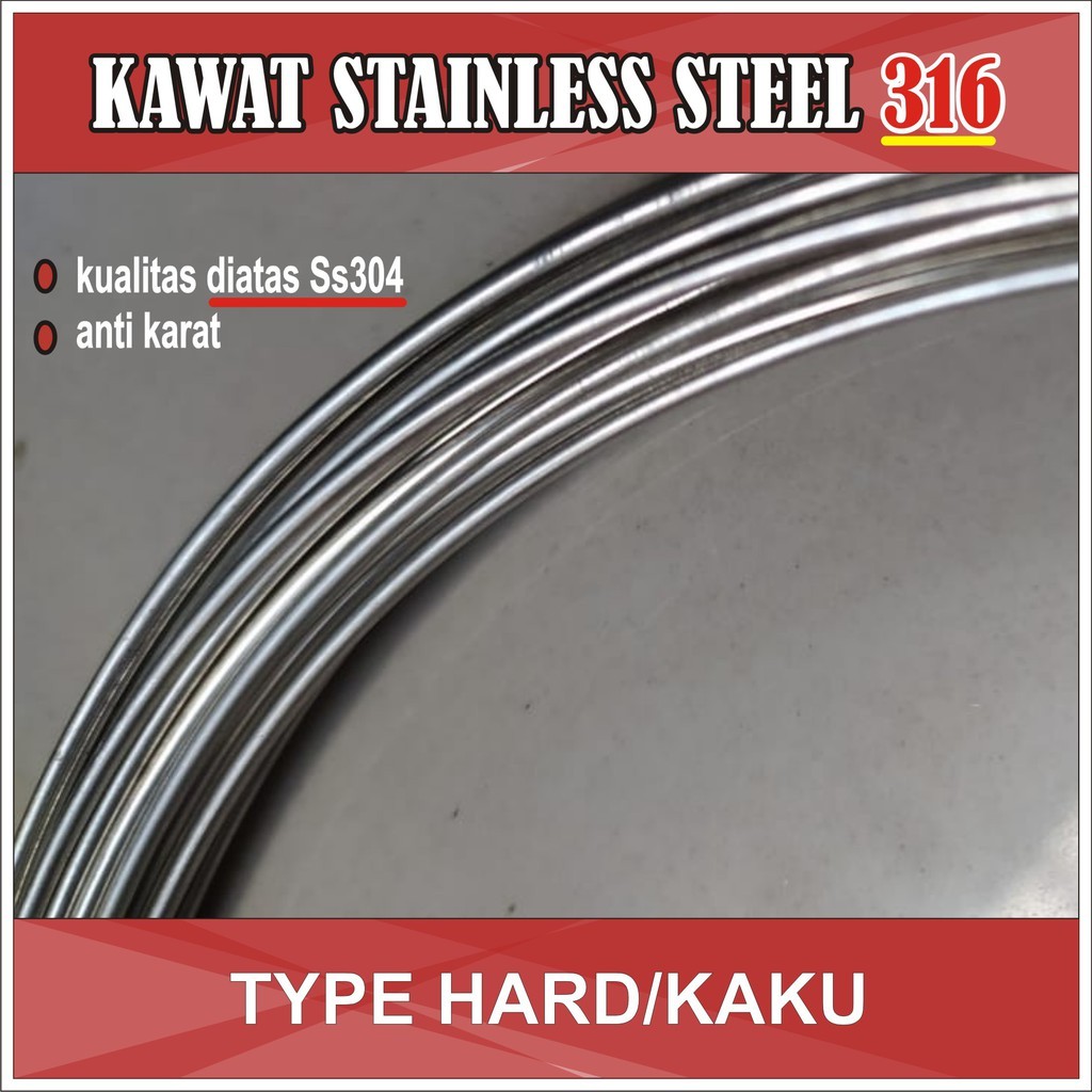 Terlaris Kawat Stainless Steel Ss316 Hard 3Mm 3 Meter