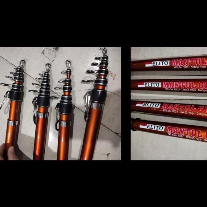 joran antena surf elito mantul gila surf 360 390 420 450 surf pantai - 390cm