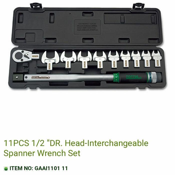 GAAI1101 TOPTUL 1/2"DR TORQUE WRENCH SET 11PC