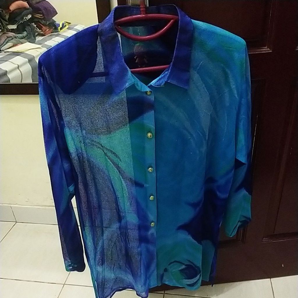 kemeja outer vintage transparan