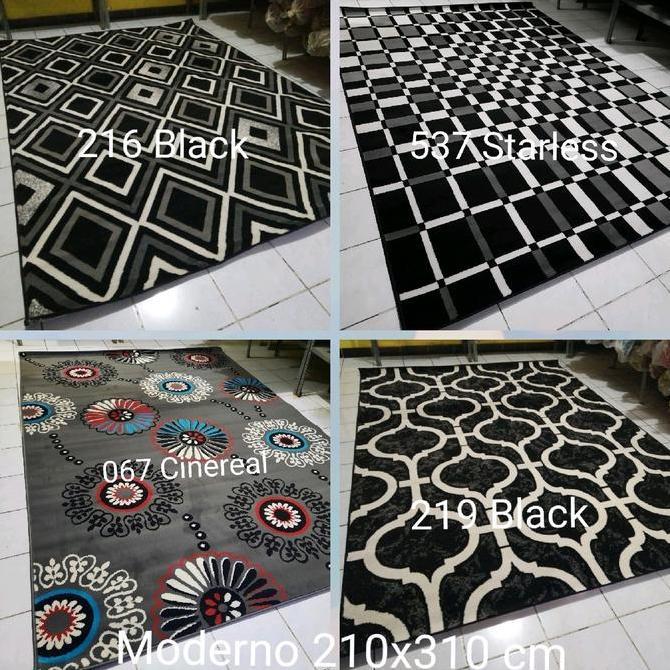 Karpet Permadani Besar Jumbo Moderno Momento  Abu-abu Grey 210x310 cm