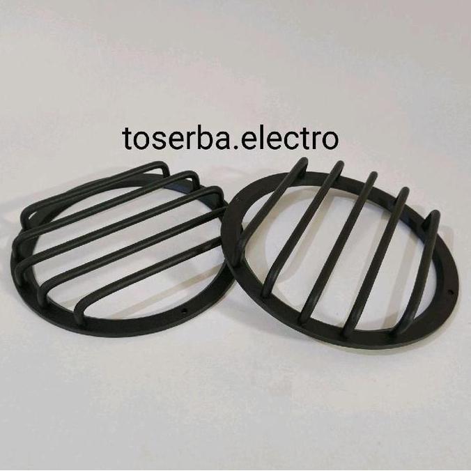 Grill Tutup Speaker Midbass 6,5 Inch Aluminium Hitam Palang P5 Audio Mobil Custom Universal