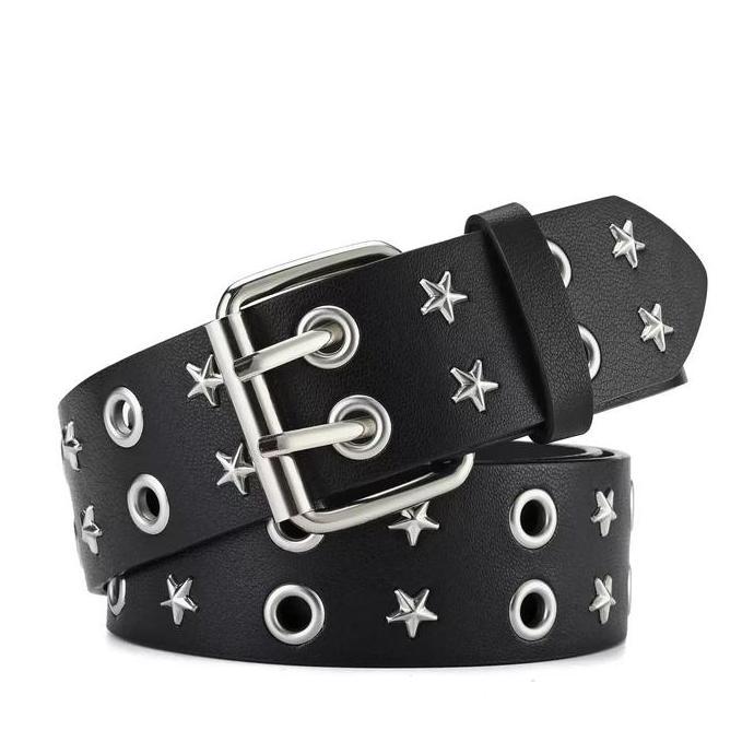 Promo Y2K Belt Rantai Sabuk Keren Fashion Lubang Baris Ganda Gaya Punk Trendi Gaya Bintang Tali Ping