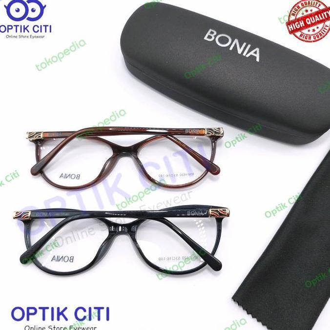 frame kacamata wanita cat eyes bonia 1520 ada pegas grade original