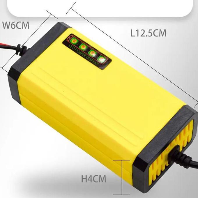 SOJEHBOW Charger Aki Portable 12V 2A Motor Mobil Charger Aki Motor Kering Dan Basah LED Indikator ca