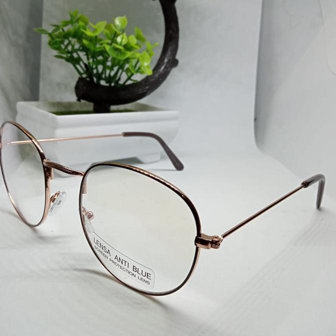 KACAMATA MINUS FRAME OVAL LENSA ANTI RADIASI