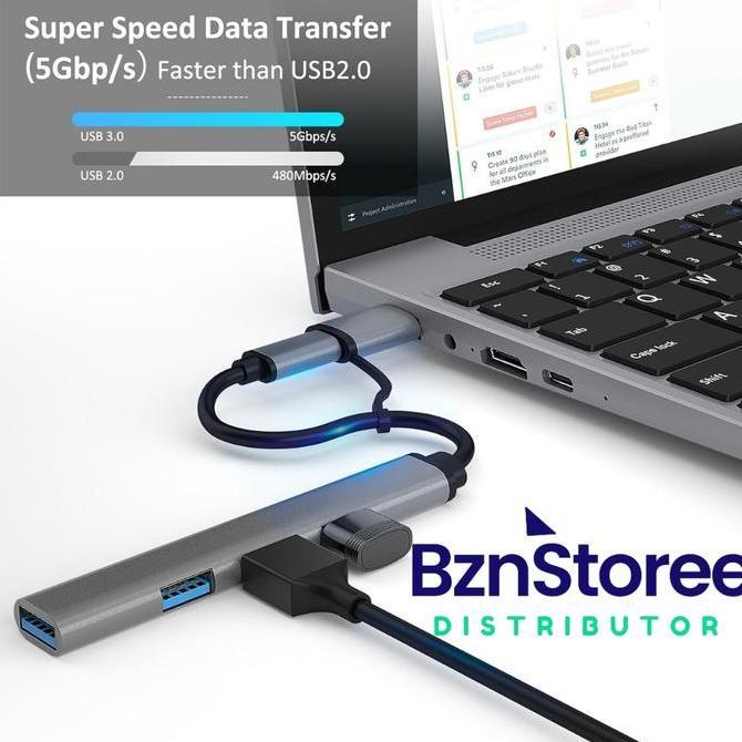 USB 3.0-TYPE-C USB HUB Speed / 2in1 4port USB 3.0 Aluminium HUB / usb 3.0 type c hub