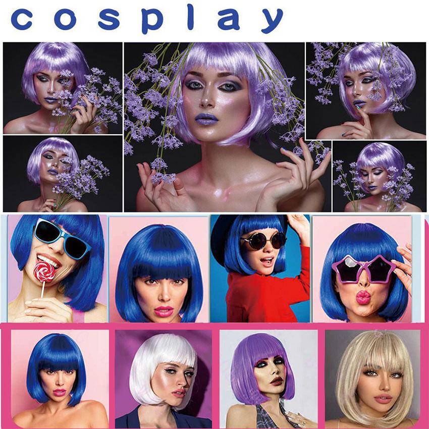 Wig Bob / Wig Rambut Pendek Bob / Wig Rambut Palsu Lurus / Rambut Palsu