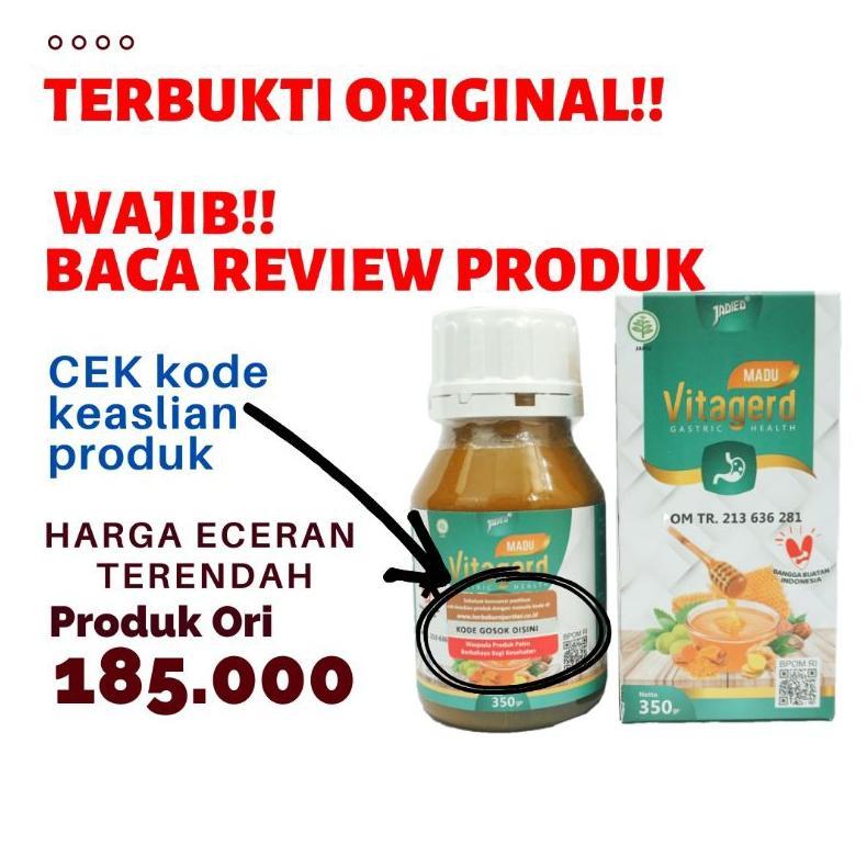 AGEN RESMI MADU VITAGERD BPOM ASLI Obat Herbal Asam Lambung Maag GERD Dada Panas Nyeri Ulu Hati Saki