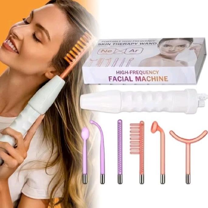 READY 6in1 Alat HF Facial Portable Skincare Ozon Portabel Kecantikan Salon Penghilang Jerawat Elektr