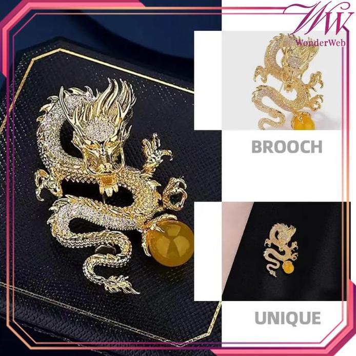 New  Bros Naga Kristal Bross Hijab Naga Bola Kuning Bros Jas Wanita Pin Jas Pria Lapel Pin Bros Jas