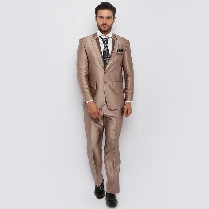 Setelan Jas Pria Semi Wool Glossy Setelan Jas Pengantin Pria Jas Pria Wedding Jas formal Blazer - YU