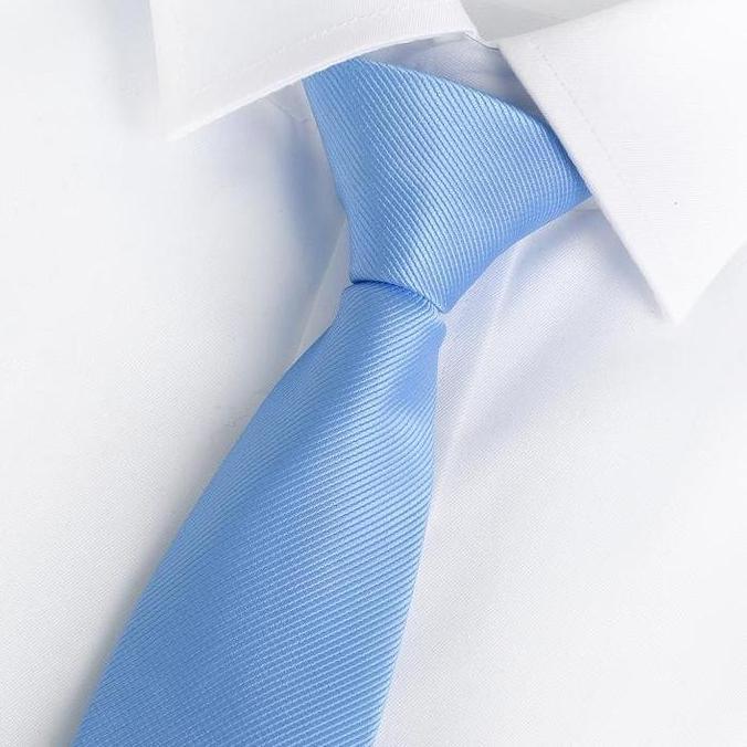 New  Dasi Biru Sky Biru Muda Biru Langit Motif Salur Halus