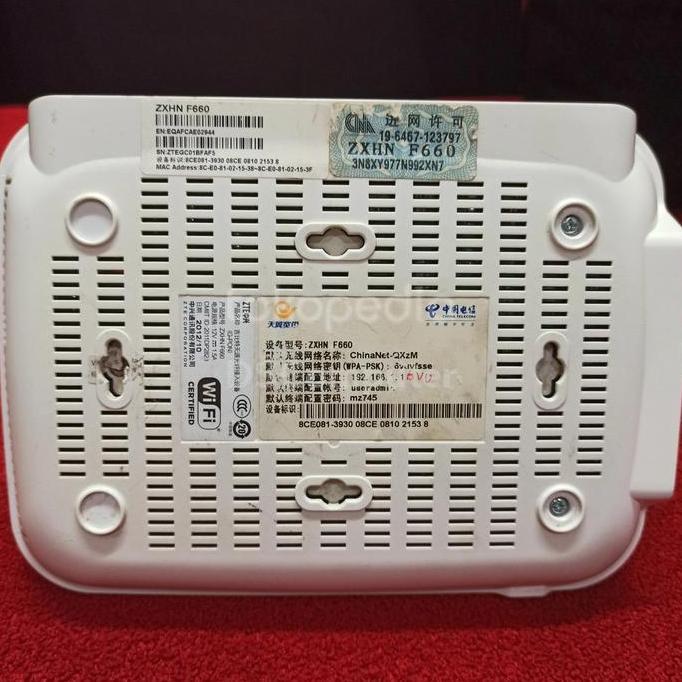 Ready  ZTE F660 Gpon Onu Wifi Seken