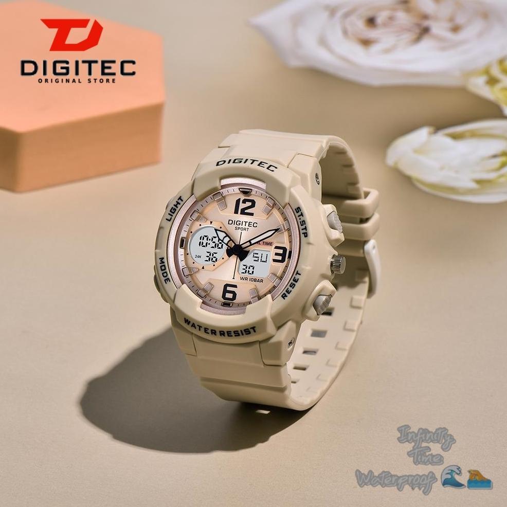 Hot Jam Tangan Cewek Digitec Dg4120T 4120 Analog Digital Dualtime Strap Rubber Kualitas Original Wat