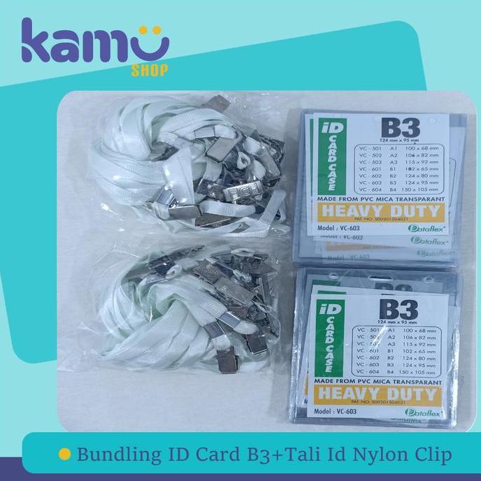 Bundling ID Card B3+Tali ID Card Nylon Clip-NYL [2 Pasang]