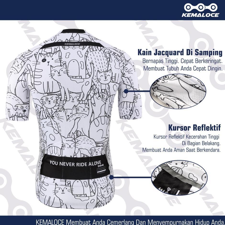 NEW KEMALOCE Jersey Sepeda Roadbike Pria&Wanita Lengan Pendek Bernapas Jersey Roadbike Pakaian Berke