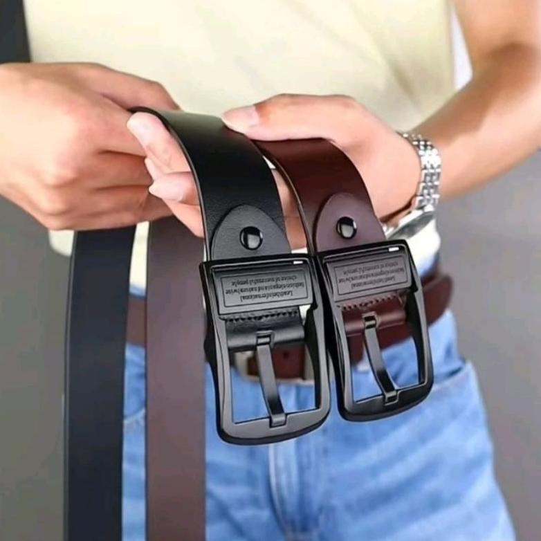 FAVORIT PROMO sabuk kulit asli 2 lapisan termurah ikat Pinggang pria kulit kepala besi ban gesper fa