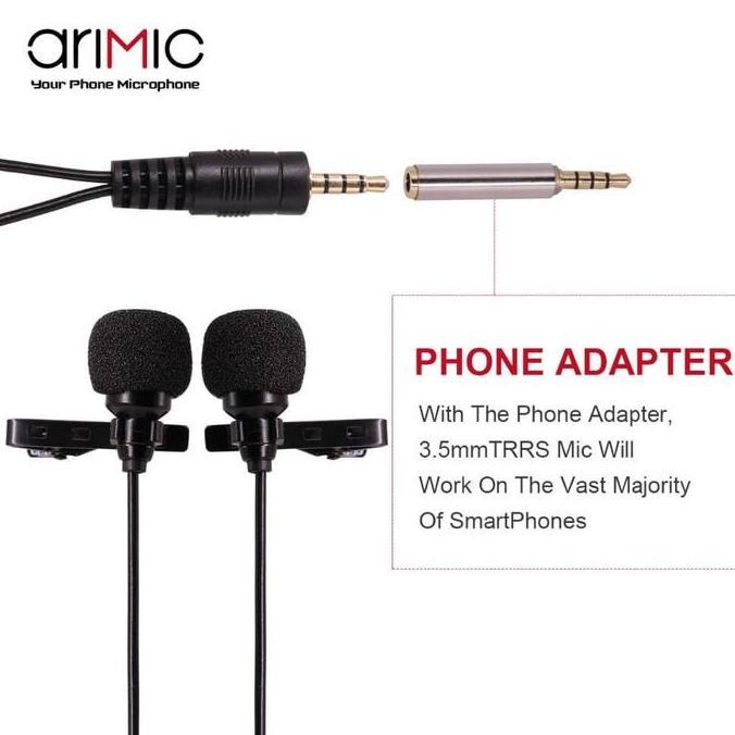 READY Ulanzi Arimic Dual Head Mic 6m Clip On Mic for Smartphone Camera PC