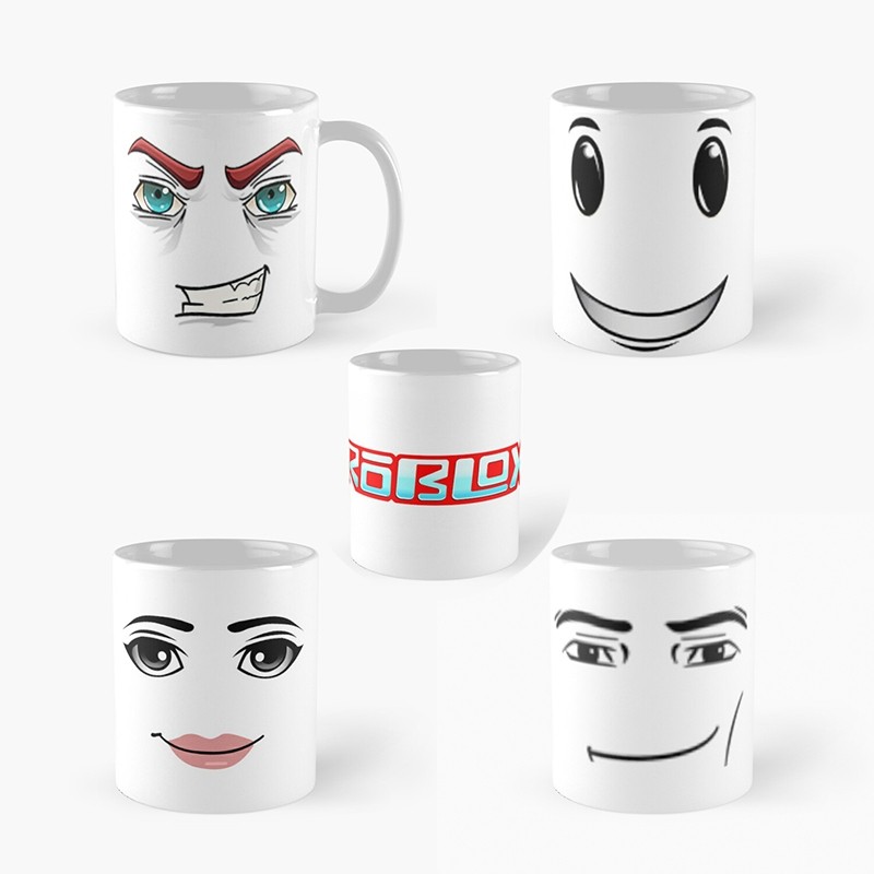 Roblox Man Face Sigma Roblok Meme Robux Game Funny Gift Ceramic Coffee Mug - Limited Promo Terbatas 