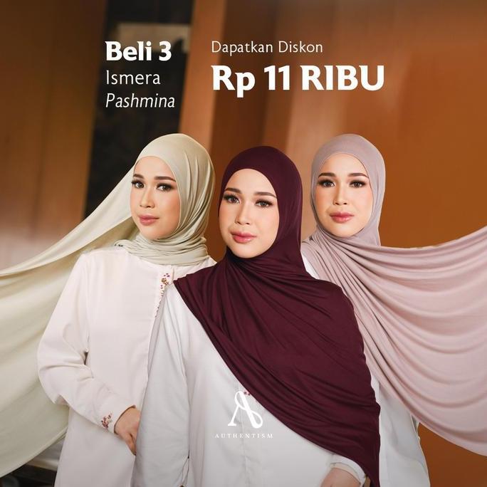 HARGA PABRIK - AUTHENTISM X INDY RATNA | Ismera Pashmina Series - Kerudung Pashmina Viscose Premium