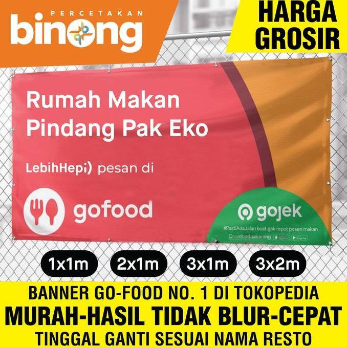 Ready  SPANDUK RESTO / SPANDUK GOFOOD / SPANDUK GOJEK FLEXY FRONTLITE 280gsm