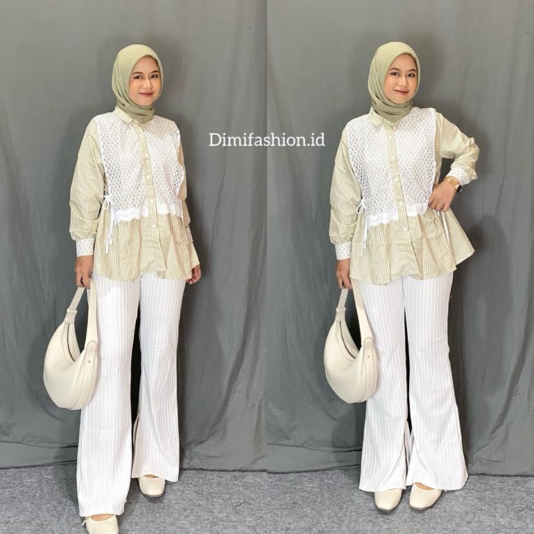 Hot Dimifashion.Id Meluna One Set(Atasan+Celana+Hijab) Outfit/One Set Kondangan