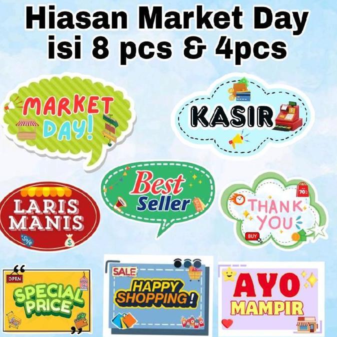 Ready  Hiasan Market Day isi 4 dan 8 / Photo Props Market Day / Aksesoris Market Day / Acc Market Da
