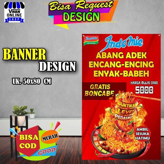 Ready  Spanduk Banner Warung Indomie, Warmindo, Warung Makan Keren