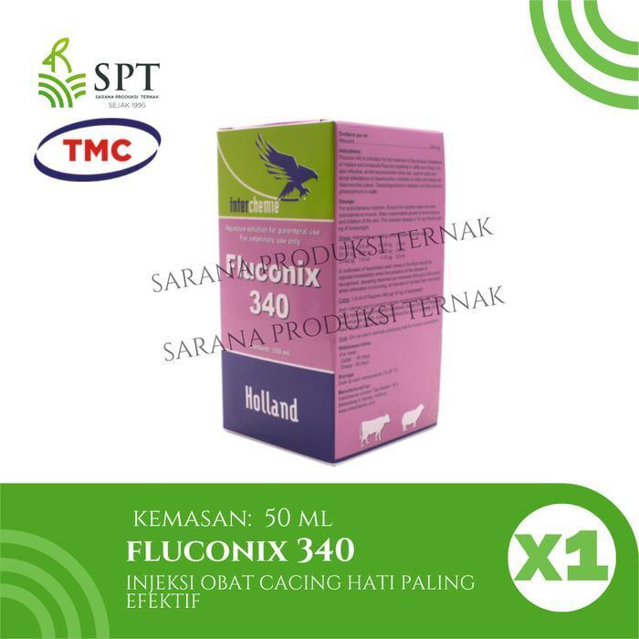 Fluconix-340 50Ml Injeksi Obat Cacing Hati Efektif Sapi Kambing Hewa New