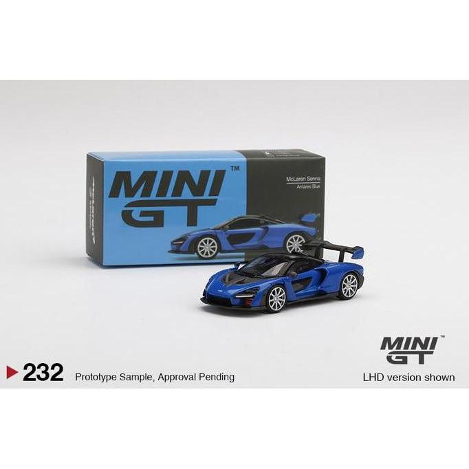New  1/64 MGT 232 McLaren Senna Antares Blue MiniGT Mini GT Diecast