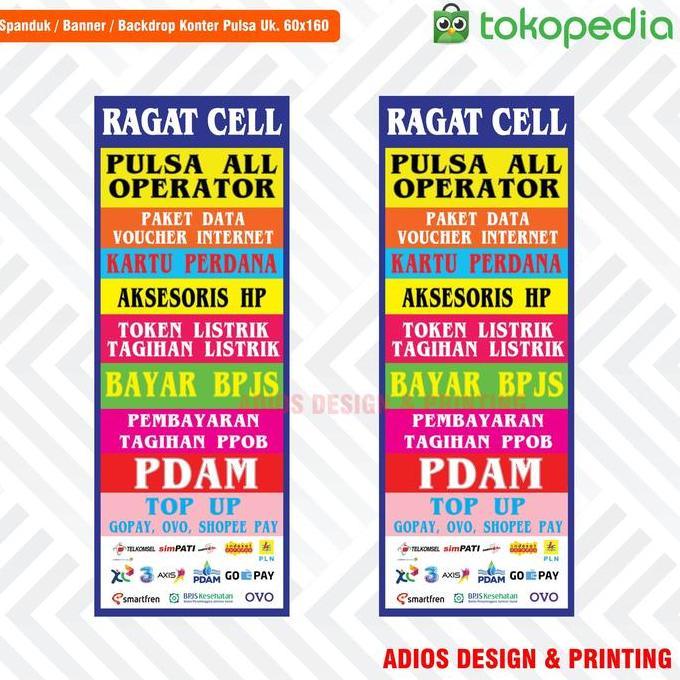Ready  Banner Spanduk Konter Pulsa - Flexy 280 Gsm