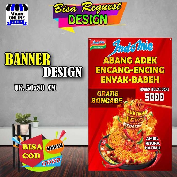 Spanduk Banner Warung Indomie, Warmindo, Warung Makan Keren murah