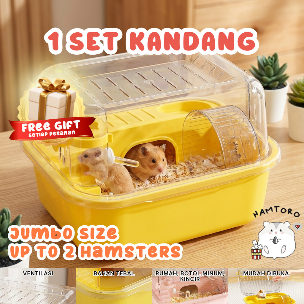 Hamtoro / Kandang Hamster Besar / Rumah Hamster / Kincir Hamster / Kandang Hamster