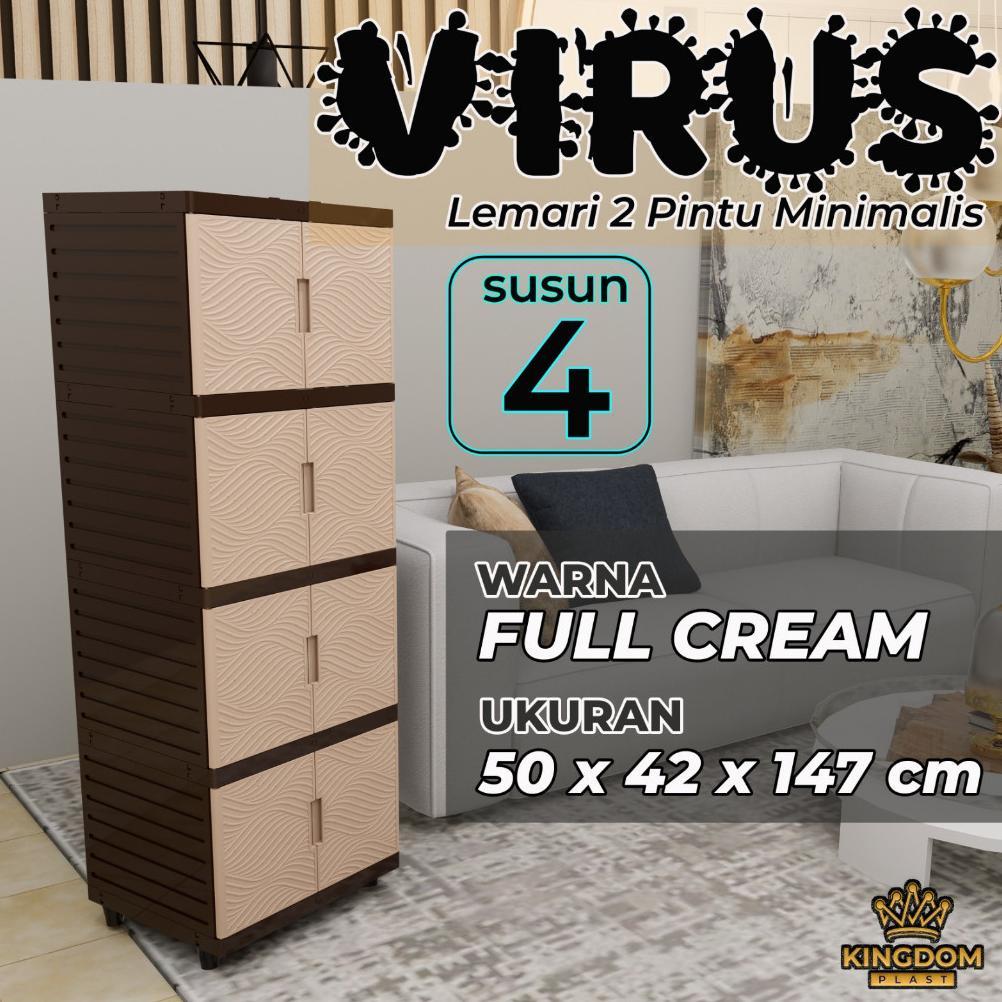 Viral  [Ready Stock] Lemari Plastik Jumbo Serbaguna Kingdom Plast Virus / Vrz / Rak Susun Baju / Pak