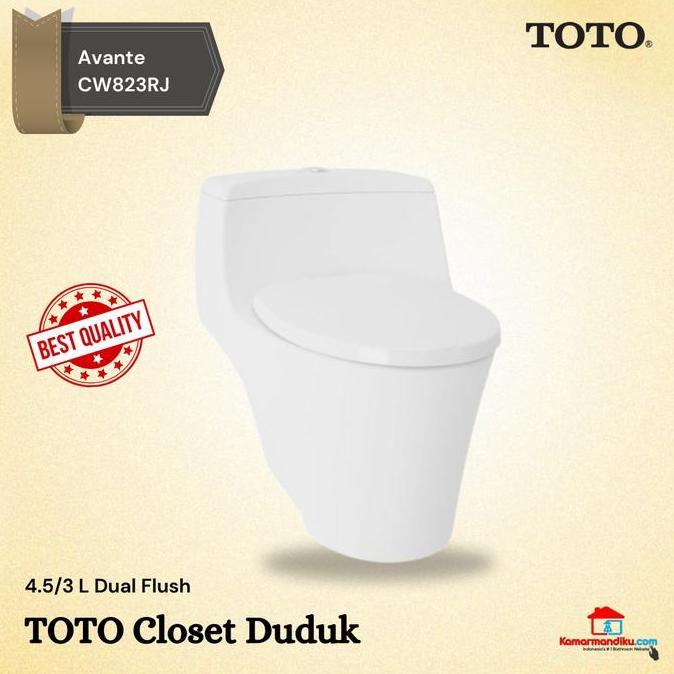 TERLARIS KLOSET/CLOSET TOTO CW823RJ/CW 823 RJ/CW823 RJ/CW 823RJ AVANTE RIMLESS
